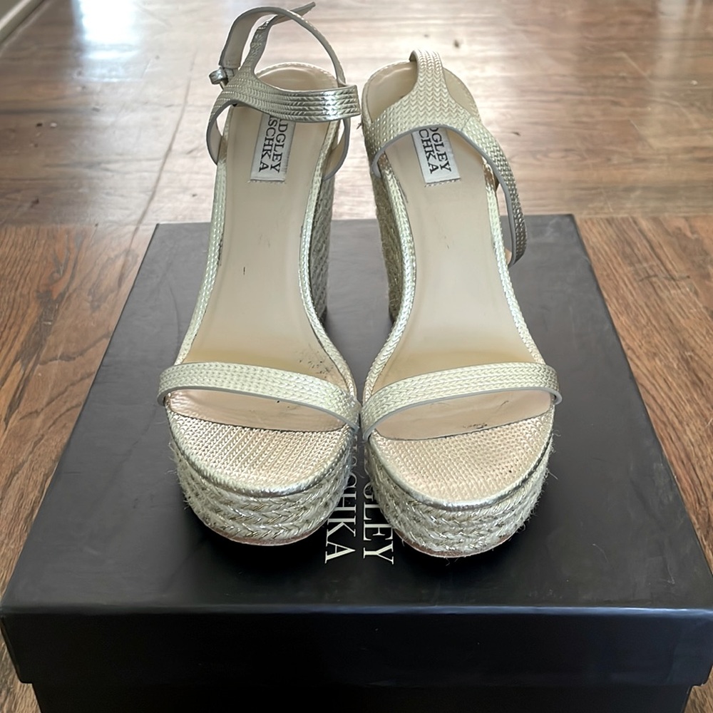Badgley Mischka Gold Wedges